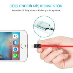 ANKER PowerLine+ Lightning 3 Metre Örgülü MFI Lisanslı - Kırmızı
