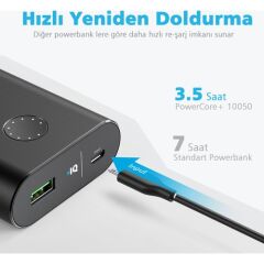Anker PowerCore+ 10050 mAh QC 3.0 Hızlı Şarj Cihazı - Siyah