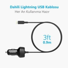 ANKER PowerDrive 2 Elite 24W 2-Port Araç Şarjı