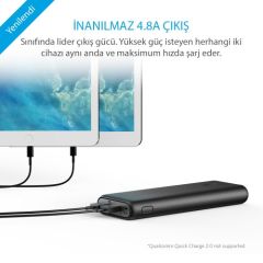 Anker PowerCore 20000 Taşınabilir Şarj Cihazı PowerBank 20000 mAh - Siyah