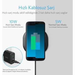 Anker Powerport Wireless 10 Pad 10W Kablosuz Hızlı Şarj Cihazı - A2513