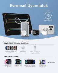 Anker MagGo 10000mh Powerbank Beyaz - A1657