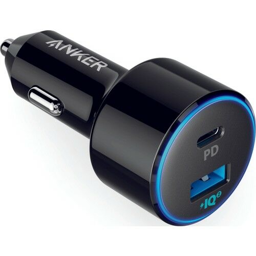 Anker PowerDrive II USB-C PD + USB Girişli PowerIQ 2.0 Hızlı Araç Şarj Cihazı - Type-C Power Delivery- Siyah - A2229H12