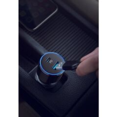 Anker PowerDrive II USB-C PD + USB Girişli PowerIQ 2.0 Hızlı Araç Şarj Cihazı - Type-C Power Delivery- Siyah - A2229H12