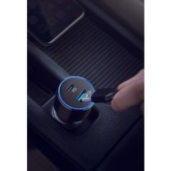 Anker PowerDrive II USB-C PD + USB Girişli PowerIQ 2.0 Hızlı Araç Şarj Cihazı - Type-C Power Delivery- Siyah - A2229H12