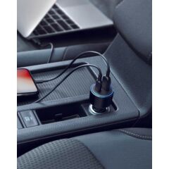 Anker PowerDrive II USB-C PD + USB Girişli PowerIQ 2.0 Hızlı Araç Şarj Cihazı - Type-C Power Delivery- Siyah - A2229H12