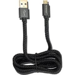 Fonemax Leather Pro USB-C Type-C Dayanıklı Örgülü Şarj Aleti - Siyah - 0.9m