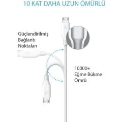 Anker PowerLine Micro USB Kablo 1 mt - Kırmızı