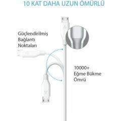 Anker PowerLine Micro USB Kablo 1 mt - Kırmızı