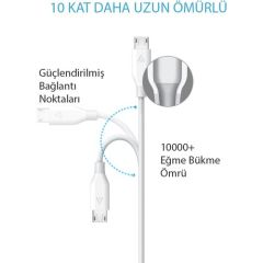 Anker PowerLine Micro USB Kablo 1 mt - Kırmızı