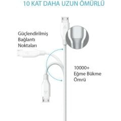 Anker PowerLine Micro USB Kablo 1 mt - Kırmızı 