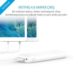 Anker PowerCore 20000 Taşınabilir Şarj Cihazı PowerBank 20000 mAh - Beyaz