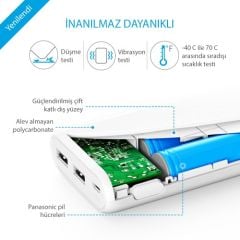 Anker PowerCore 20000 Taşınabilir Şarj Cihazı PowerBank 20000 mAh - Beyaz