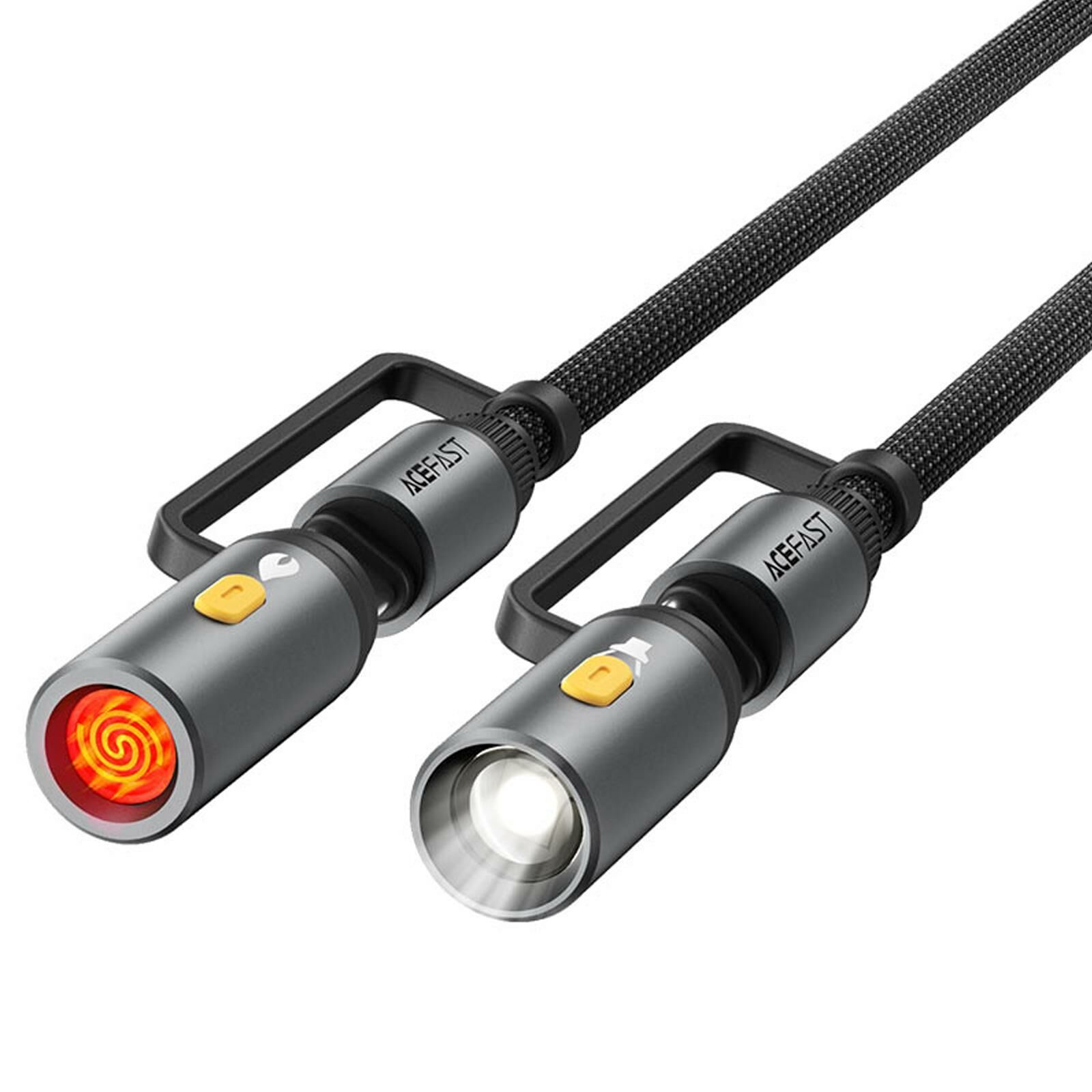 Acefast J4 Usb-C Şarj Data Kablosu (Led Işık / Çakmak)