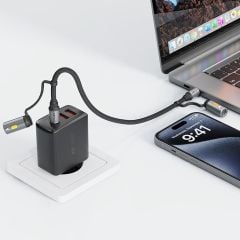 Acefast J4 Usb-C Şarj Data Kablosu (Led Işık / Çakmak)