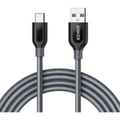 Anker Powerline+ USB Type C USB 3.0 Şarj/Data Kablosu 0.9 Metre - İkili Paket - Siyah/Kırmızı - Taşıma Çantalı -B82650A2- ONP
