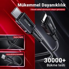 Acefast CtoC 100W Alum. Şarj Data Kablosu -C4-03