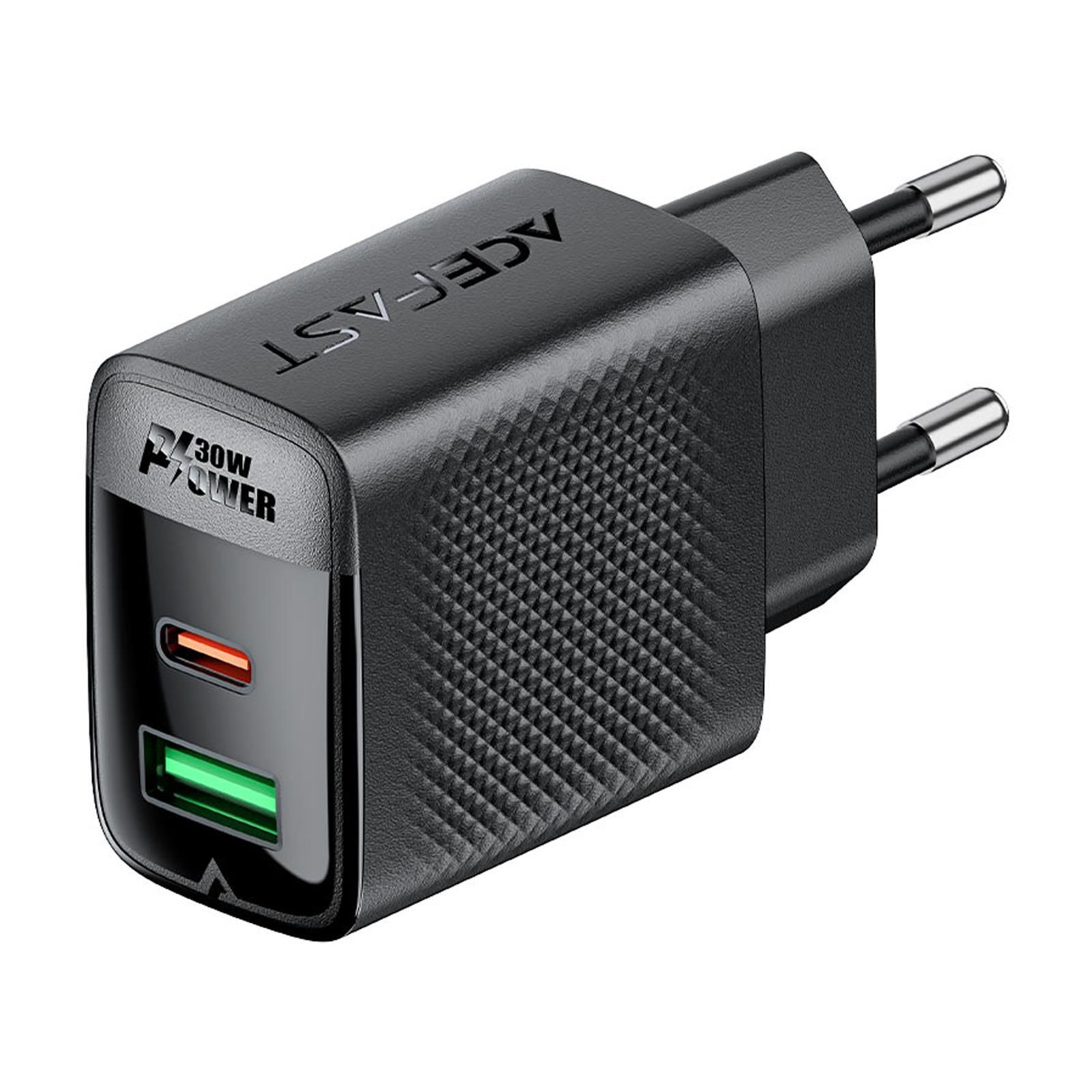 Acefast PD30W Güç Destekli GAN (1xUsb-C + 1xUsb-A) Çıkışlı Hızlı Duvar Şarj Cihazı - A98
