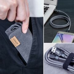 Anker Powerline+ Micro USB Örgülü Şarj/Data Kablosu 0,9 Metre - Gri - Taşıma Çantalı - A8142HA1