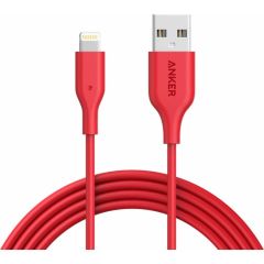 Anker PowerLine Lightning 0.9 Metre Apple Lisanslı iPhone iPad Kablo - Kırmızı- A8111H91 - OFP
