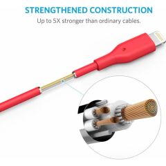 Anker PowerLine Lightning 0.9 Metre Apple Lisanslı iPhone iPad Kablo - Kırmızı- A8111H91 - OFP