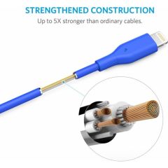 Anker PowerLine Lightning 0.9 Metre Apple Lisanslı iPhone iPad Kablo - Mavi - A8111H31 - OFP