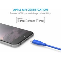 Anker PowerLine Lightning 0.9 Metre Apple Lisanslı iPhone iPad Kablo - Mavi - A8111H31 - OFP