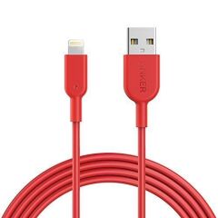 ANKER Powerline II Lightning 0.9 Metre MFI Lisanslı- Kırmızı
