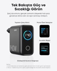 Anker Laptop Şarj Cihazı (140W, 4 Port, PD 3.1) - Koyu Gri - A2697