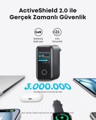 Anker Laptop Şarj Cihazı (140W, 4 Port, PD 3.1) - Koyu Gri - A2697