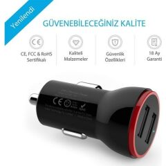 Anker PowerDrive 2 24W 4.8 Amper Araç Şarj Cihazı Siyah - A2310 - OFP