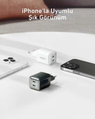 Anker 521 Nano Pro 40W C Şarj Cihazı Beyaz - A2038