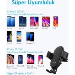 Anker PowerWawe 7.5 Qi Kablosuz Şarj Destekli Araç Telefon Tutucu