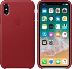 Fonemax Apple iPhone X Deri Kılıf - Kırmızı