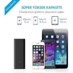 Anker PowerCore 15600 mAh Taşınabilir Şarj Aleti Powerbank - 4.8A Çıkış Gücü - PowerIQ - Siyah - A1252H11 - OFP