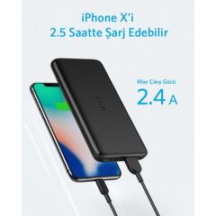 Anker PowerCore Lite 10000 mAh Taşınabilir Şarj Aleti Powerbank - USB-C (Sadece Giriş) -Siyah -A1232H11- OFP