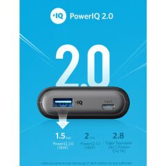 Anker PowerCore II 10000 mAh Taşınabilir Şarj Aleti Powerbank - PowerIQ 2.0 (18W'a kadar çıkış gücü) - Siyah - A1230H11 - OFP