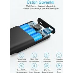 Anker PowerCore II 10000 mAh Taşınabilir Şarj Aleti Powerbank - PowerIQ 2.0 (18W'a kadar çıkış gücü) - Siyah - A1230H11 - OFP