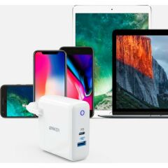 Anker PowerPort II PD USB ve USB-C 49.5W Hızlı Şarj Aleti - Beyaz