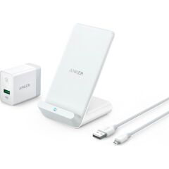 Anker PowerWave 7.5 Kablosuz Hızlı Şarj Cihazı Stand + Adaptör