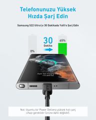 Anker 322 USB-C to C 1,8m 60w Kablo Siyah - A81F6
