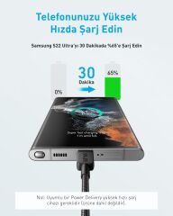 Anker 322 USB-C to C 1,8m 60w Kablo Siyah - A81F6