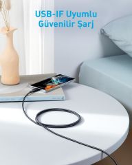 Anker 322 USB-C to C 1,8m 60w Kablo Siyah - A81F6