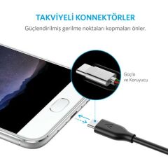 Anker PowerLine USB-C / Type-C Şarj/Data Kablosu 0.9 Metre Siyah - A8163H11-OFP