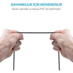 Anker PowerLine USB-C / Type-C Şarj/Data Kablosu 0.9 Metre Siyah - A8163H11-OFP