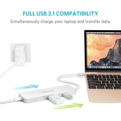 Anker 4-Port USB-C Taşınabilir 4K Görüntü Aktarma Premium PD Hub
