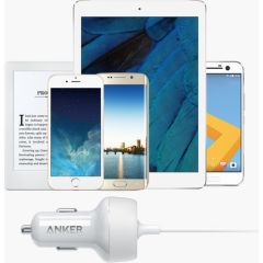 Anker PowerDrive 2 Elite 24W 2-Port Araç Şarjı - Beyaz