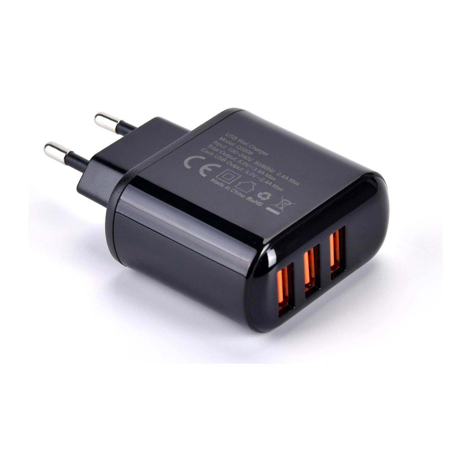 Choetech 3-Giriş USB Ekranlı Şarj (5V/3.4A)