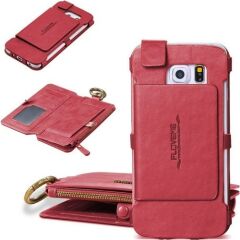 Fonemax Floveme Deri Cüzdan Kılıf  Apple iPhone 6 - 7 - 8 Uyumlu Pembe
