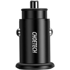 Choetech PD 20W USB-C + USB 18W Hızlı Araç Şarj Cihazı Apple iPhone Hızlı Şarj Uyumlu - TC0006 - Siyah